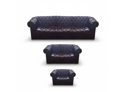 Neu Leder Komplett 3tlg Sofagarnitur Wohnzimmer Luxus Polstermöbel