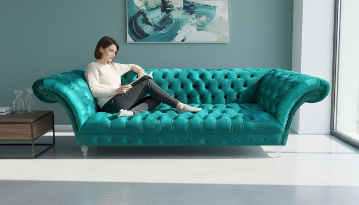 Chesterfield Luxus Modern Dreisitze Sofa Couch Designer Wohnzimmer Neu
