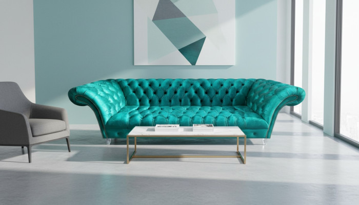 Chesterfield Luxus Modern Dreisitze Sofa Couch Designer Wohnzimmer Neu
