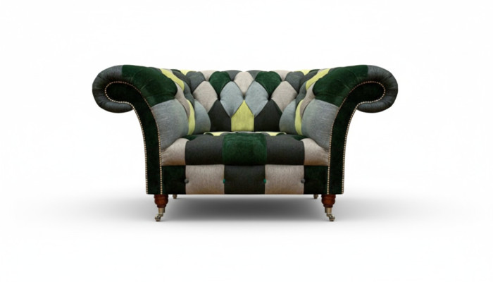 Textil Stoff Sessel Modern Einrichtung Sitzmöbel Polstersessel Chesterfield