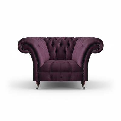 Chesterfield Lila Sessel Wohnzimmer Einsitzer Designer Edler Lehnsessel