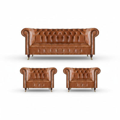 Chesterfield Sitzmöbel Braune Sofas Einsitzer Wohnzimmer Einrichtung