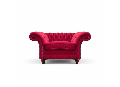 Roter Chesterfield Wohnzimmer Sessel Designer Stoffsessel Lehnsessel