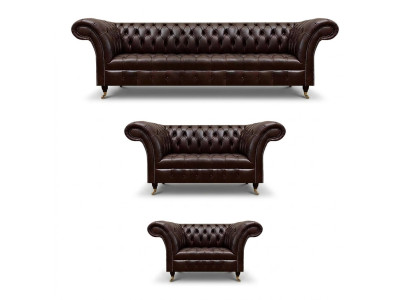 Braune Chesterfield Ledercouchen Designer Dreisitzer Viersitzer Sessel