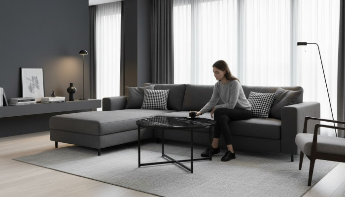  Couchtisch schwarz Wohnzimmer hochwertige moderne minimalistische Möbel neu Holz