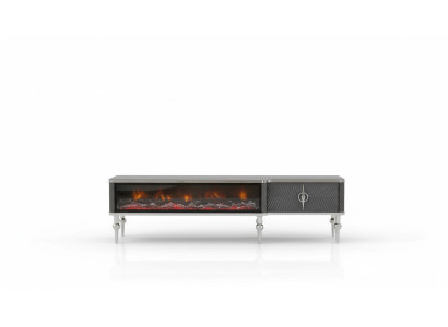TV-Sideboard Kamin Metall Holz MDF Spanplatte Luxusmöbel neue Weiß RTV