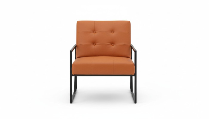  Wohnzimmer Sessel Orange Neue luxuriöse Metallbeine Textilpolsterung