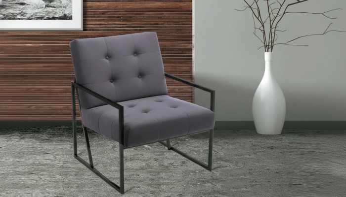  Grauer Chesterfield Sessel Holzgestell Luxus Wohnzimmer Möbel 1-Sitze