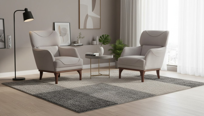Hellgrau taufrischen modernen Stil Sessel für Wohnzimmer neu 2 tlg