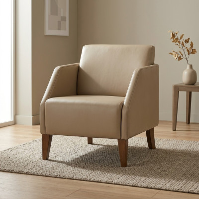 Beiger Einsitzer Luxuriöser Polstersessel Designer Loungesessel Möbel