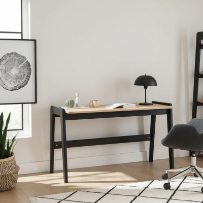 Schwarz-Beiger Computertisch Robuster Schreibtisch Designr Büromöbel