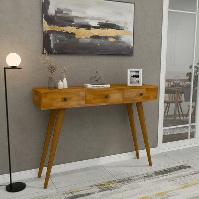 Modern Hochwertig Konsolentisch Braun Holztisch Wohnzimmer Designer Möbel