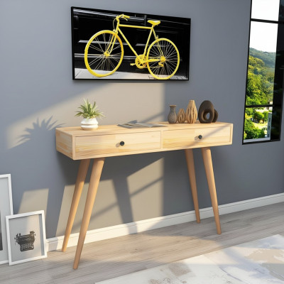 Hochwertig Beige Konsolentisch Design Holz Tisch Konsole Konsolentische