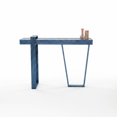 Stilvoll Konsolentisch Blau Wohnzimmer Konsole Modern Designer Sideboard