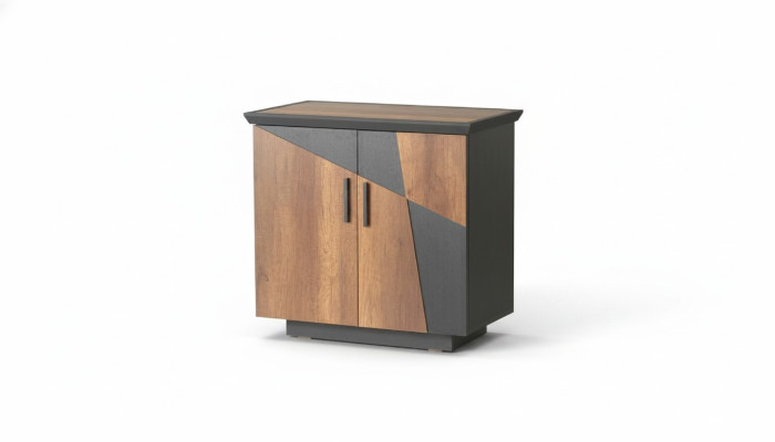 Kommode Grau Braun Zweifarbig Modern Stil Rechteckig Form Arbeitszimmer