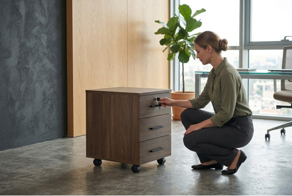 Kommode Arbeitszimmer Braun Einfarbig Modern Rechteckig Form Schubladen