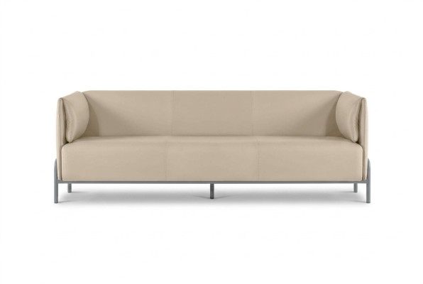 Arbeitszimmer-Set 3-Sitzer Sofa Beige Modern Design Wohnzimmer Kissen