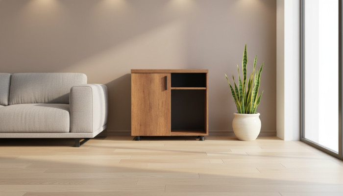 Kommode Arbeitszimmer Braun Einfarbig Rechteckig Form Modern Design
