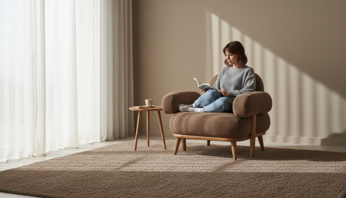 Brauner Einsitzer Wohnzimmer Polstersessel Textil 1-Sitzer Edle Möbel