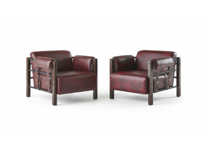 Leder Sessel Bordeaux Ledersessel Modern 1-Sitzer Set Weiche Armlehnen