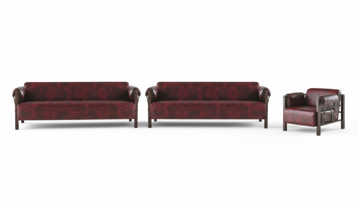 Sitzmöbel-Set 3-Sitzer Sessel Leder Weiche Holz Ledersofas Modern Sofas