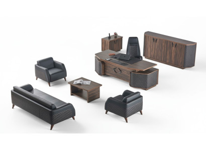 Schreibtisch Sofas Arbeitszimmer Komplett Set Büroeinrichtung Garnitur