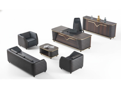 Komplett Arbeitszimmer Set Schreibtisch Sofas Sideboard Büroeinrichtung
