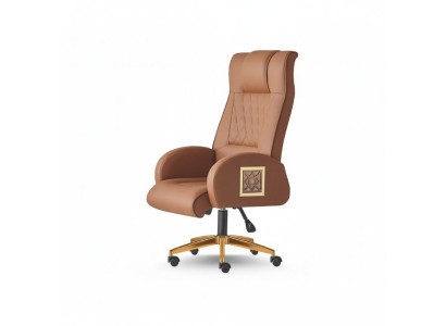 Bürostuhl Braun Braun Arbeitszimmer Rollen Modern Chefsessel Drehsessel