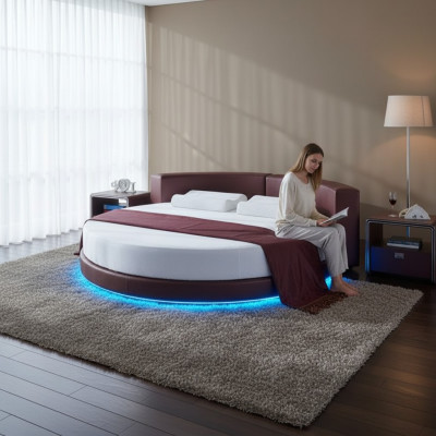Bancă Bordeaux modernă cu iluminare LED