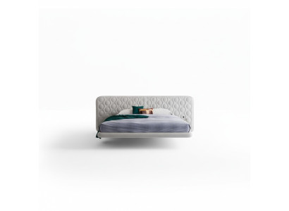 Pat alb modern cu design minimalist și rotunjit