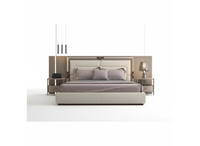 Pat modern de lux în bej cu accente maronii și o tăblie elegantă