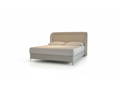Pat modern de lux cu capitanie aurie elegantă în gri