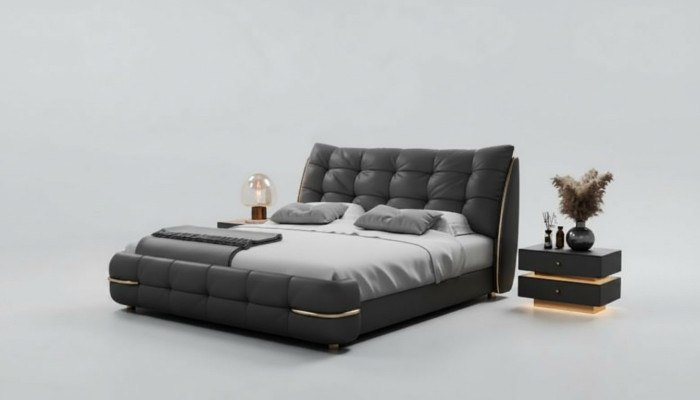 Pat modern, negru cu model elegant