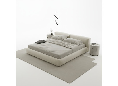 Cadru de pat elegant gri cu design modern