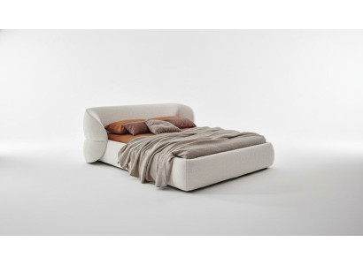 Banc modern cu funcție de pat din țesătură elegantă gri