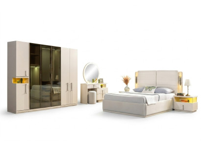 Set de mobilier pentru dormitor modern pat dulap masă de noapte