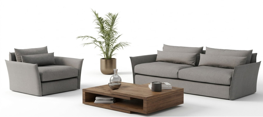 Banc modern cu fotoliu pentru living