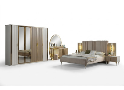 Set de pat modern cu 6 piese, inclusiv noptieră