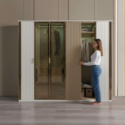 Dulap modern și luxos din sticlă, 234 cm