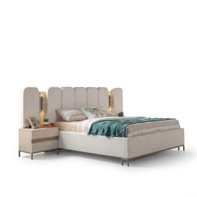 Set de lenjerie de pat moale pentru dormitor, set de 3 piese cu 2 noptiere