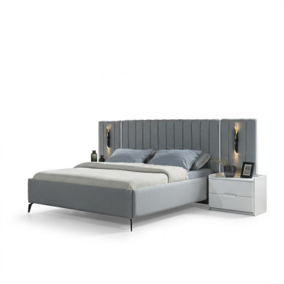 Set de mobilier pentru dormitor cu pat și 2 noptiere moderne