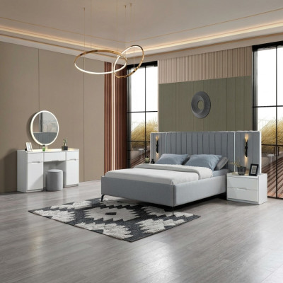 Conjunto de mobilier elegant pentru dormitor 5 piese + 2 măsuțe de noapte