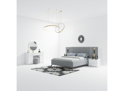 Conjunto de mobilier elegant pentru dormitor 5 piese + 2 măsuțe de noapte