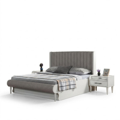 Set elegant de mobilier de 3 piese cu pat + 2 măsuțe de noapte