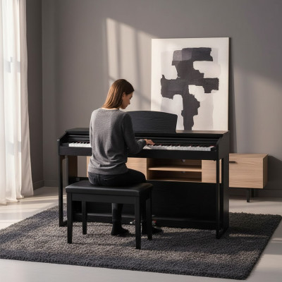 Pian digital pentru acasă 138 cm Negru