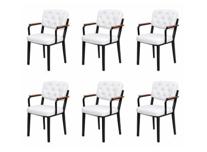 6x Stühle Stil modern Farbe weiß schwarz Esszimmer neu weich bequem