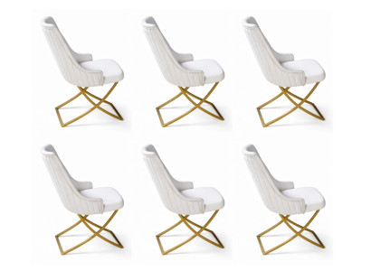 6x Stühle Stil modern Farbe weiß weich bequem neu Esszimmer komfortabel