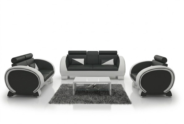 LEDERSOFA LEDERSOFA DESIGNERSOFA GARNITUR 3+1 COUCH POLSTERGARNITUR POLSTER SOFA