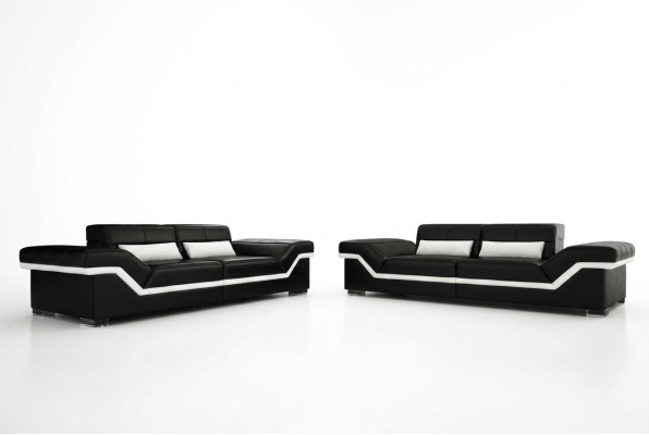 LEDERSOFA BIG SOFA 3+3 DESIGN SOFA POLSTER LEDER GARNITUR COUCH SOFAGARITUR NEU