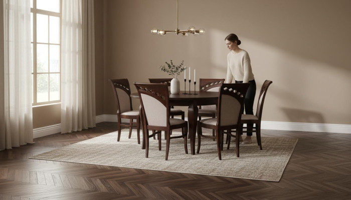 Esstisch + 8 Stühle Esszimmer Set Essgruppe Runder Rund Tisch Tische Neu
